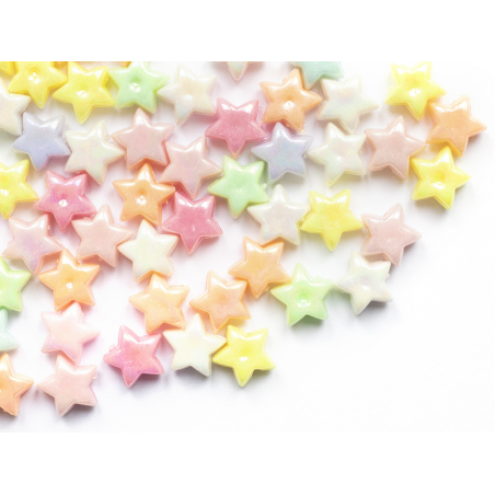 Acheter 50 perles en plastique - étoiles - pastelles nacrées - 11 mm - 1,49 € en ligne sur La Petite Epicerie - Loisirs créatifs