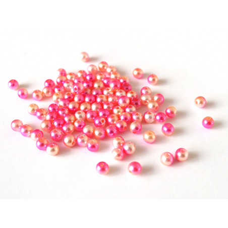 Acheter 100 perles en plastique rondes imitation perles de culture - 6 mm - dégradé rose - 1,99 € en ligne sur La Petite Epic...