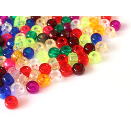Acheter 100 perles en plastique basiques pour enfants - pony beads - transparentes multicolores - 1,99 € en ligne sur La Peti...