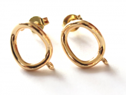 Acheter Paire de boulcles d'oreilles cercle - doré à l'or fin 18K - 13 mm - 6,19 € en ligne sur La Petite Epicerie - Loisirs ...
