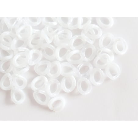 Acheter 50 maillons en plastique 15 x 13 mm - à connecter pour création de chaîne - blanc transclucide - 2,49 € en ligne sur ...