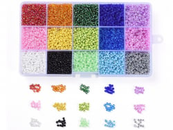 Acheter Boite de 15 couleurs de rocailles - 3mm - 9,99 € en ligne sur La Petite Epicerie - Loisirs créatifs