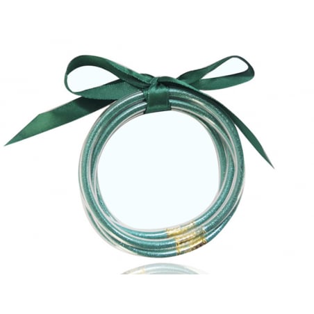 Acheter Bracelet jonc bouddhiste fantaisie - bleu / vert emeraude - paillettes fines - 1,99 € en ligne sur La Petite Epicerie...