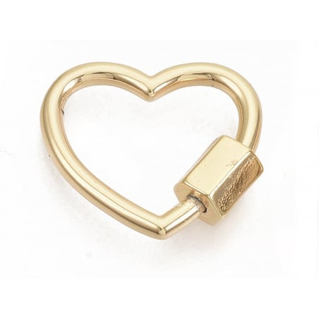 Acheter Fermoir mousqueton à visser - 18, 5 mm - cœur doré à l'or fin - 4,29 € en ligne sur La Petite Epicerie - Loisirs créa...
