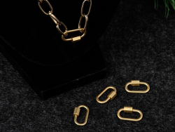 Acheter Fermoir mousqueton à visser - 20 x 10 mm - doré à l'or fin mat 18 K - 4,99 € en ligne sur La Petite Epicerie - Loisir...