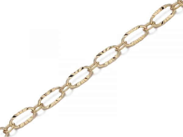 Acheter Chaine figaro texturée 6,2 x 3,3 mm - doré à l'or fin 18 K x 20 cm - 1,29 € en ligne sur La Petite Epicerie - Loisirs...