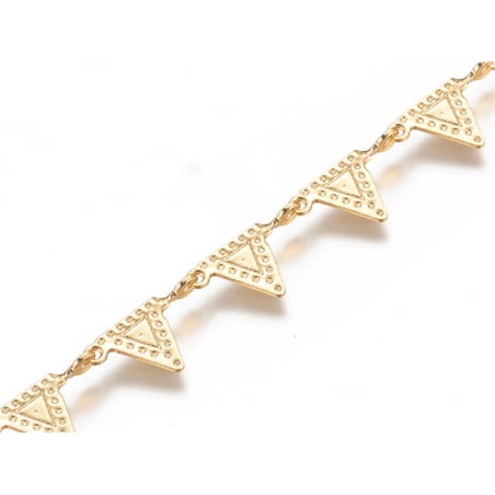 Acheter Chaîne triangle fanions motifs ethniques 11 x 6,5 mm - doré à l'or fin 18 K x 20 cm - 1,99 € en ligne sur La Petite E...