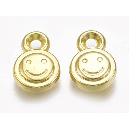 Acheter 20 perles en plastique - pendentif souriant doré - 13 mm - 0,99 € en ligne sur La Petite Epicerie - Loisirs créatifs