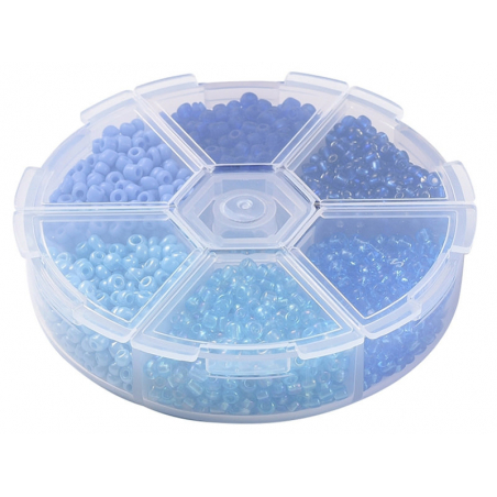 Acheter Boite de 60 grammes de perles de rocailles 3mm - Mix bleu - 5,99 € en ligne sur La Petite Epicerie - Loisirs créatifs