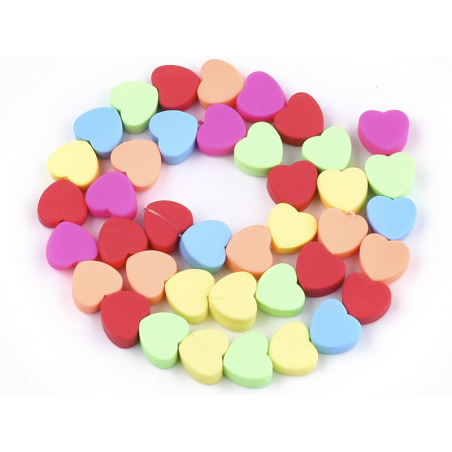 Acheter 20 perles coeurs en pâte polymère - multicolore - 9 mm - 1,99 € en ligne sur La Petite Epicerie - Loisirs créatifs