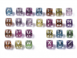 Acheter 200 perles carrées - cubes en plastique - lettres alphabet - couleurs transclucides automnales - 6 mm - 3,99 € en lig...