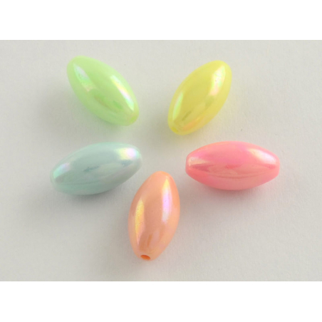 Acheter 50 perles forme riz en plastique - pastel nacré - 7x14 mm - 2,29 € en ligne sur La Petite Epicerie - Loisirs créatifs