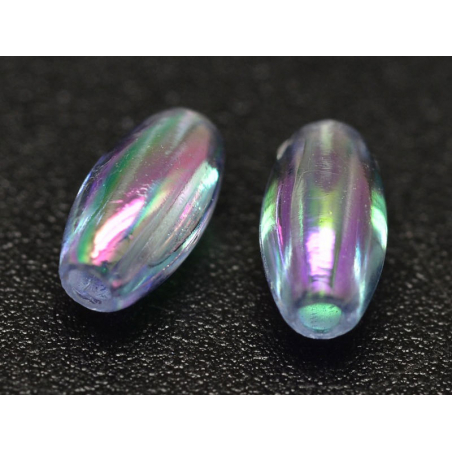 Acheter 50 perles en plastique - forme riz - bleu transparent irisé - 6x3 mm - 2,79 € en ligne sur La Petite Epicerie - Loisi...