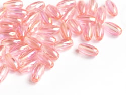Acheter 50 perles en plastique - forme riz - rose transparent irisé - 6x3 mm - 2,79 € en ligne sur La Petite Epicerie - Loisi...