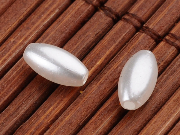 Acheter 50 perles en plastique - forme riz - imitation perle de culture - 8x4 mm - 0,99 € en ligne sur La Petite Epicerie - L...