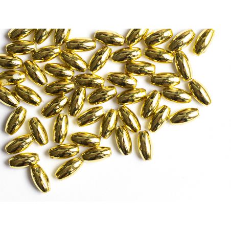Acheter 50 perles forme riz en plastique - doré - 8x4 mm - 0,99 € en ligne sur La Petite Epicerie - Loisirs créatifs