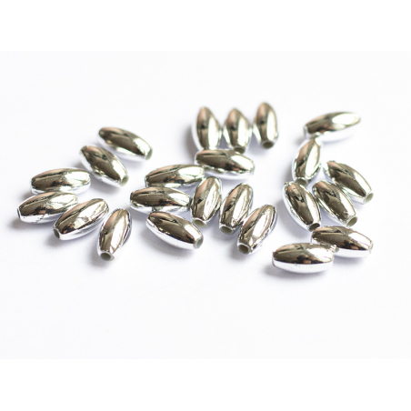 Acheter 50 perles forme riz en plastique - argenté - 8x4 mm - 0,99 € en ligne sur La Petite Epicerie - Loisirs créatifs