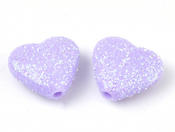 Acheter 50 perles en plastique - coeur mauve pailletté - 12 mm - 4,49 € en ligne sur La Petite Epicerie - Loisirs créatifs