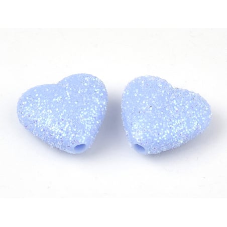 Acheter 50 perles en plastique - coeur bleu pailletté - 12 mm - 4,49 € en ligne sur La Petite Epicerie - Loisirs créatifs