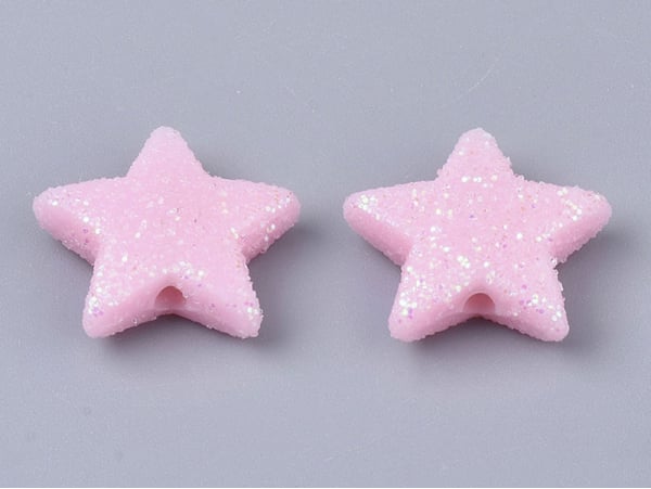 Acheter 50 perles en plastique - étoile rose pailletté - 14 mm - 4,49 € en ligne sur La Petite Epicerie - Loisirs créatifs