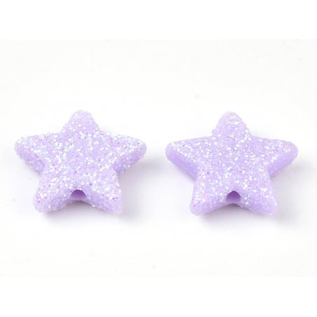 Acheter 50 perles en plastique - étoile mauve pailletté - 14 mm - 4,49 € en ligne sur La Petite Epicerie - Loisirs créatifs