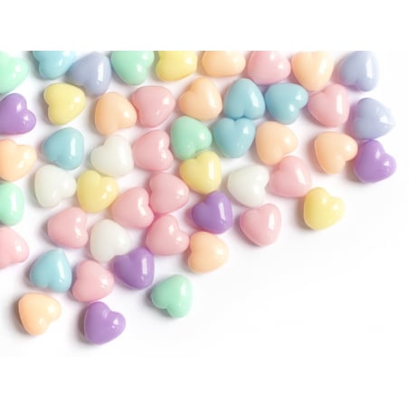 Acheter 50 mini perles cœur en plastique - pastel - 7 mm - 1,29 € en ligne sur La Petite Epicerie - Loisirs créatifs
