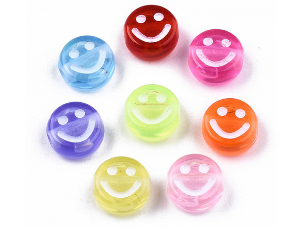 Acheter 20 perles en plastique rondes symbole sourire -multicolore - 10 mm - 1,19 € en ligne sur La Petite Epicerie - Loisirs...