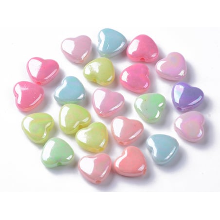 Acheter 50 perles cœurs nacrés - 12 mm - 1,99 € en ligne sur La Petite Epicerie - Loisirs créatifs