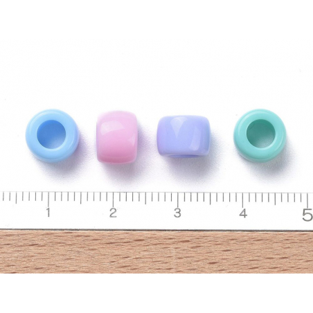 Acheter 50 perles en plastique pony beads - pastel - 8x6 mm - 0,99 € en ligne sur La Petite Epicerie - Loisirs créatifs