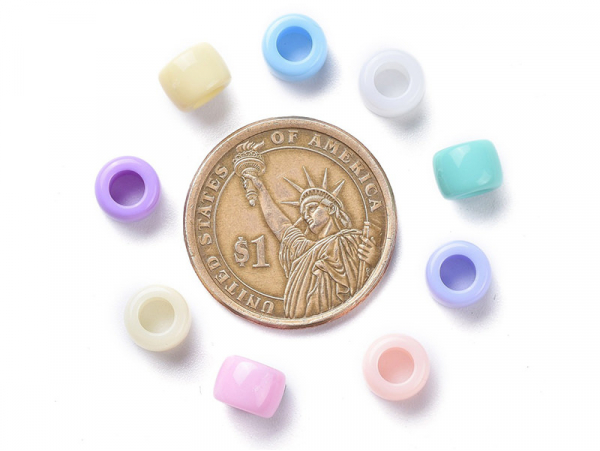 Acheter 50 perles en plastique pony beads - pastel - 8x6 mm - 0,99 € en ligne sur La Petite Epicerie - Loisirs créatifs