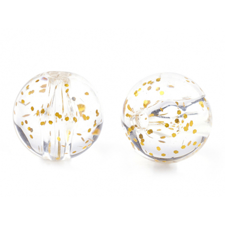 Acheter 50 perles en plastique - ronde à paillettes - doré - 7 mm - 1,99 € en ligne sur La Petite Epicerie - Loisirs créatifs