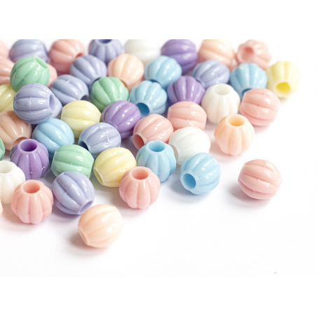 Acheter 50 perles rondes en plastique - 9 mm - couleurs pastelles - 2,19 € en ligne sur La Petite Epicerie - Loisirs créatifs