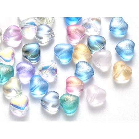 Acheter 20 perles en verre - petits coeurs couleur variées - 6 mm - 3,49 € en ligne sur La Petite Epicerie - Loisirs créatifs