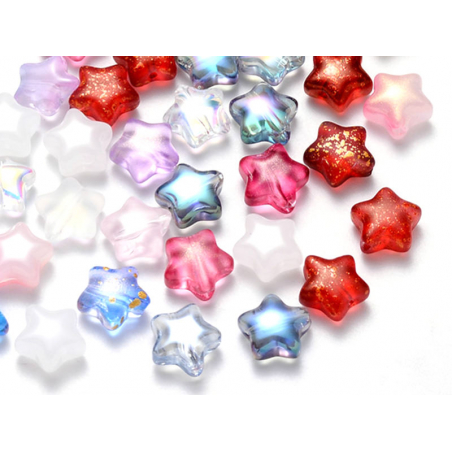 Acheter 20 perles en verre - petite étoile - couleur variée - 6 mm - 3,49 € en ligne sur La Petite Epicerie - Loisirs créatifs