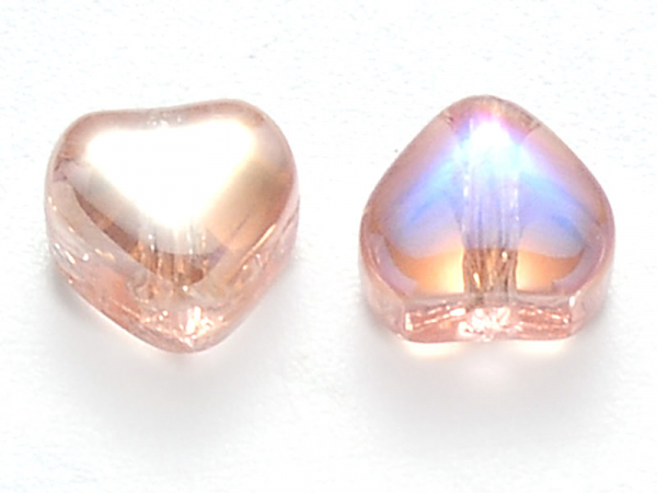 Acheter 20 perles en verre - petit cœur rose effet holographique - 6 mm - 3,49 € en ligne sur La Petite Epicerie - Loisirs cr...