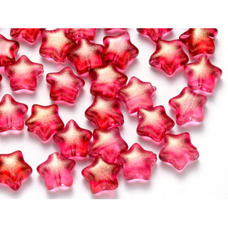 Acheter 20 perles en verre - étoiles rouge pailleté - 8 mm - 3,49 € en ligne sur La Petite Epicerie - Loisirs créatifs