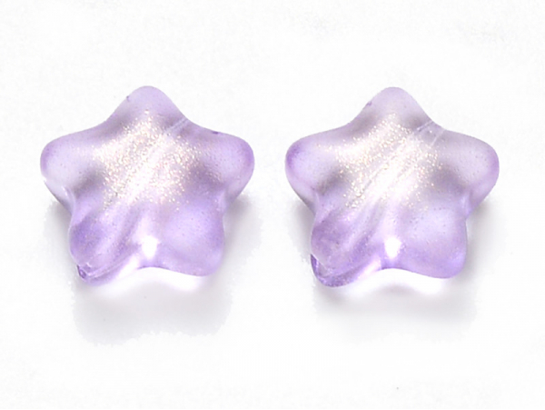 Acheter 20 perles en verre - étoiles mauve transparent pailleté - 8 mm - 3,49 € en ligne sur La Petite Epicerie - Loisirs cré...