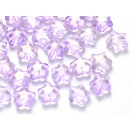 Acheter 20 perles en verre - étoiles mauve transparent pailleté - 8 mm - 3,49 € en ligne sur La Petite Epicerie - Loisirs cré...