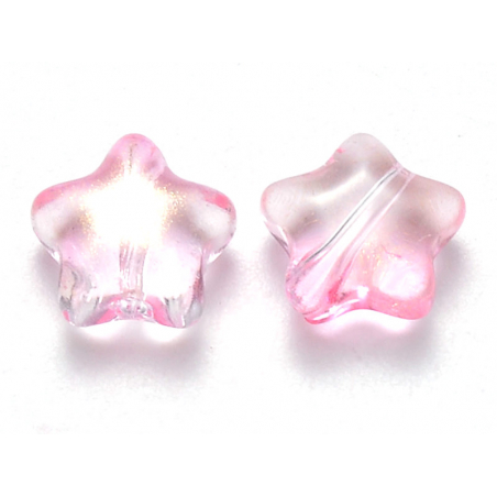 Acheter 20 perles en verre - étoiles rose transparent irisé - 8 mm - 3,49 € en ligne sur La Petite Epicerie - Loisirs créatifs