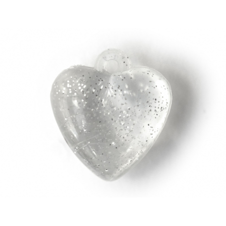 Acheter 10 perles en plastique - coeur transparents à paillettes - 22 mm - 2,29 € en ligne sur La Petite Epicerie - Loisirs c...