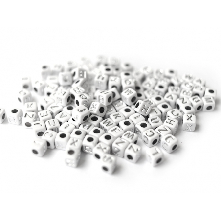 PD impérativement Acrylique Blanc Noir Lettre Perles Spacer Beads 7 mm