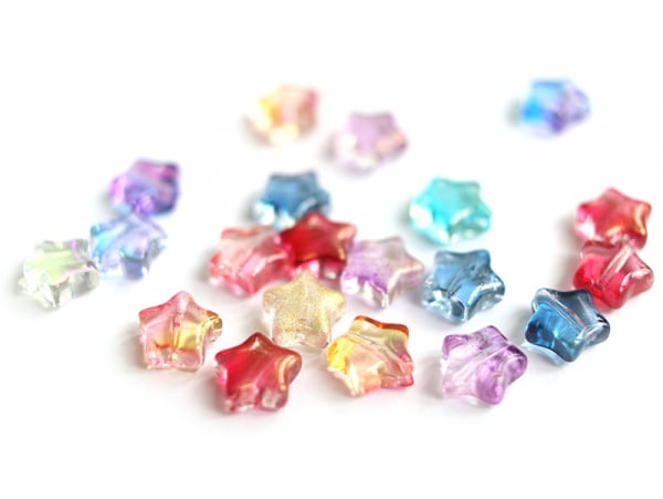 Acheter 20 perles en verre - étoile couleur variées - 8 mm - 3,49 € en ligne sur La Petite Epicerie - Loisirs créatifs