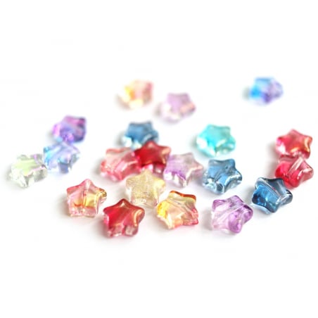 Acheter 20 perles en verre - étoile couleur variées - 8 mm - 3,49 € en ligne sur La Petite Epicerie - Loisirs créatifs