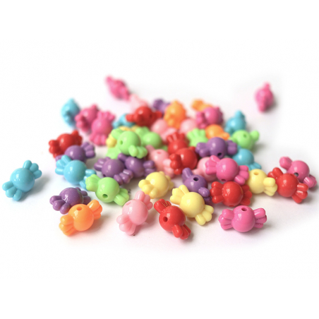 Acheter 50 perles en plastique - bonbons multicolores - 16 mm - 1,99 € en ligne sur La Petite Epicerie - Loisirs créatifs