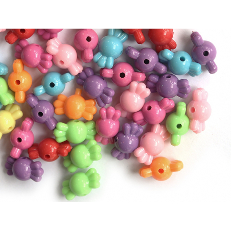 Acheter 50 perles en plastique - bonbons multicolores - 16 mm - 1,99 € en ligne sur La Petite Epicerie - Loisirs créatifs