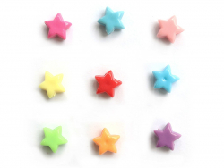 Acheter 50 perles en plastique - étoiles - multicolores - 11 mm - 1,49 € en ligne sur La Petite Epicerie - Loisirs créatifs
