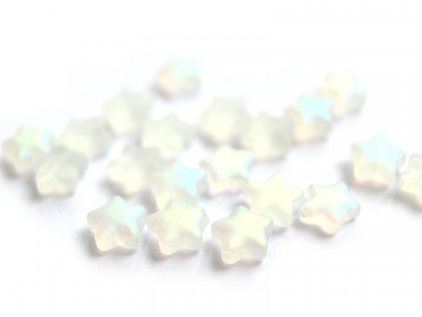 Acheter 20 perles en verre - étoiles blanc fumé irisé - 8 mm - 3,49 € en ligne sur La Petite Epicerie - Loisirs créatifs