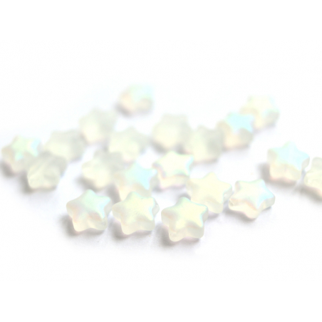 Acheter 20 perles en verre - étoiles blanc fumé irisé - 8 mm - 3,49 € en ligne sur La Petite Epicerie - Loisirs créatifs