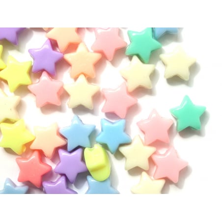 Sachet de perles « étoiles » multicolores en plastique - Créalia