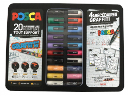 Acheter Posca coffret de 20 marqueurs - 4 abécédaires Graffiti - 58,49 € en ligne sur La Petite Epicerie - Loisirs créatifs